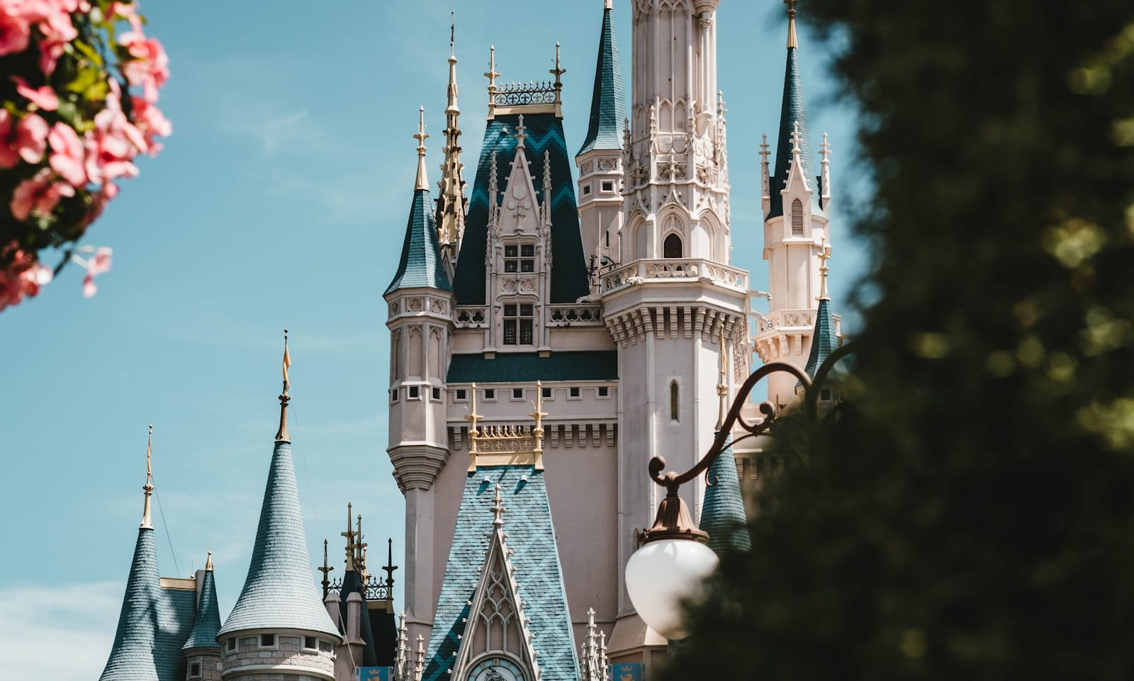 white and blue castle